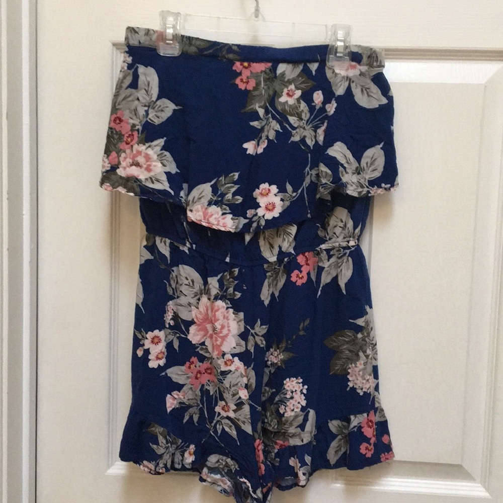 Blue Floral Romper